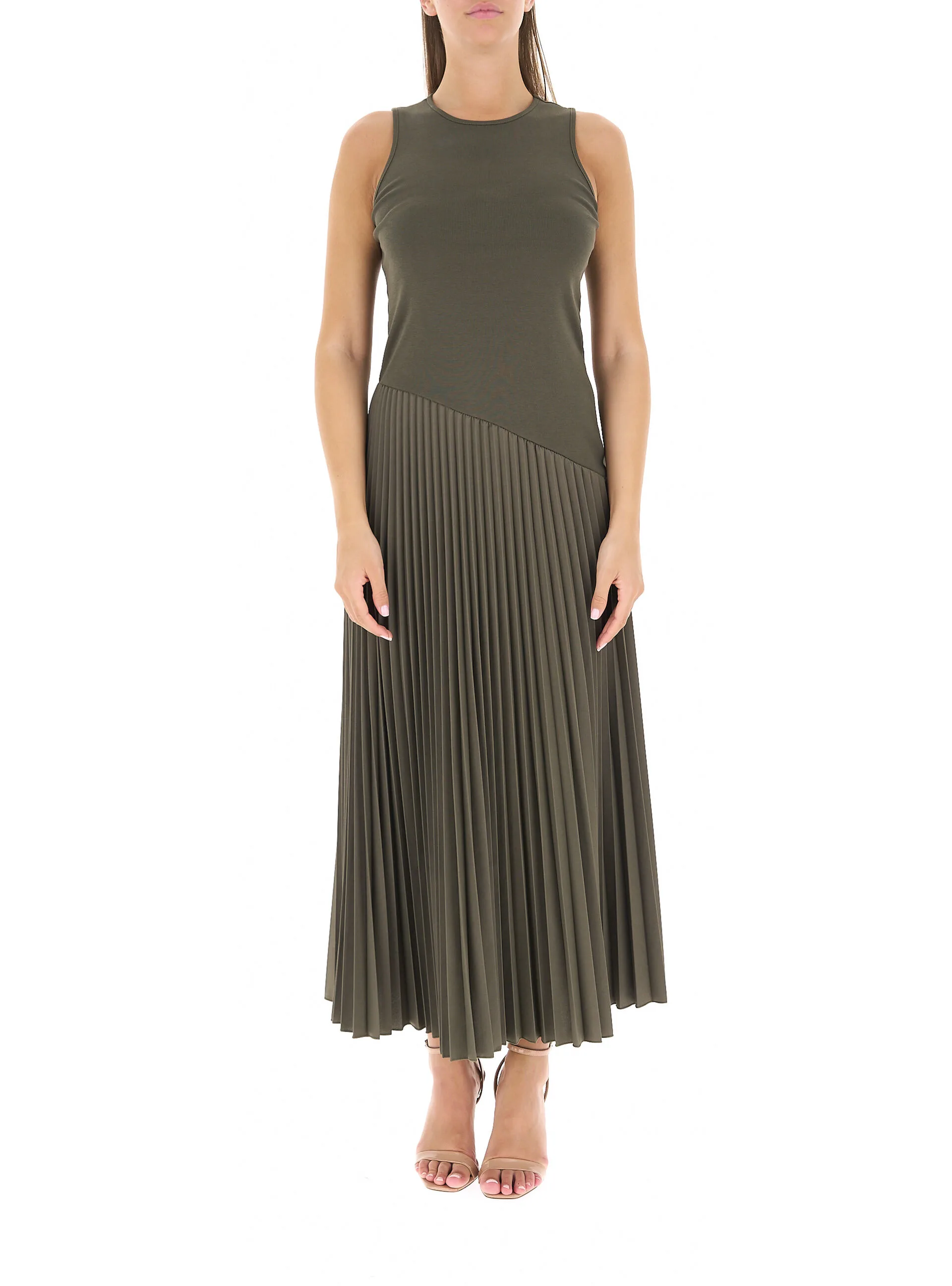 Abito plissettato VERDE MILITARE M - Dixie - FashionsVida