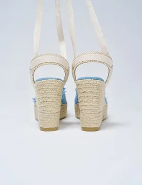 Alpargatas con tacón de cuña en denim de mujer - Salsa Jeans - FashionsVida