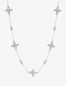 Silver Plated & Crystal Clover Allway - Silver - Size: One Size - Jon Richard - FashionsVida