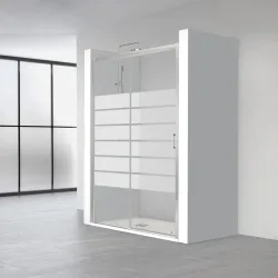 Mampara de ducha frontal con cristal satinado SUM310
