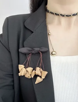 Simple flower bud tassel brooch bow cute little Qing Xinsen style countryside chest flower pin accessory - Aliexpress - FashionsVida