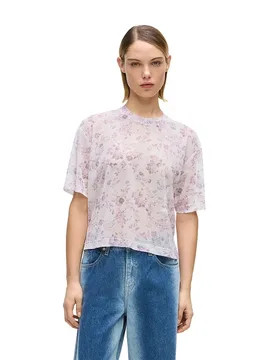 Haut à Manches Courtes B2w17089 Floral Aop Pink L - Karl Lagerfeld Jeans - FashionsVida
