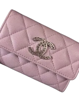 Chanel Lilac Caviar Card Holder - Chanel - FashionsVida