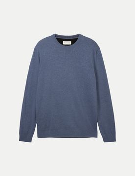 Basic Strickpullover Blau M