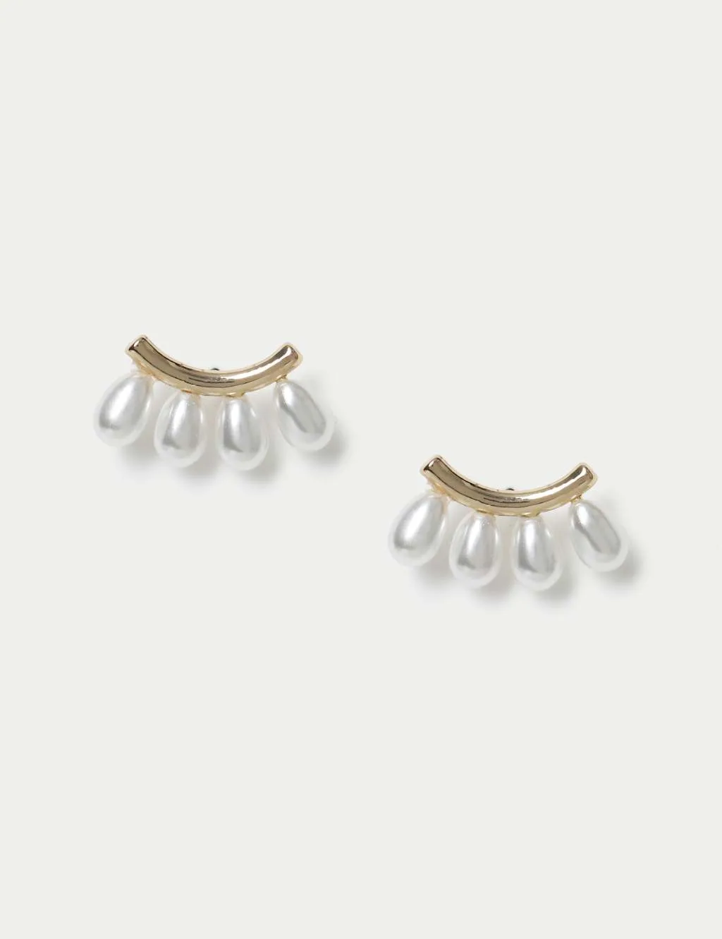 Pearl Effect Stud Earrings White female - Per Una - FashionsVida