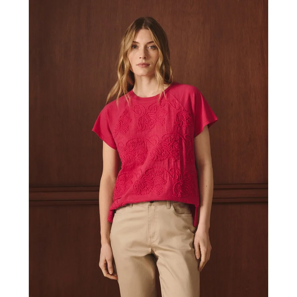Camiseta de mujer de manga corta con bordado de cordón - Lloyd's - FashionsVida