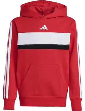 Seasonal Essentials Tiberio 3-Streifen Kinder Kapuzensweater, rot 128