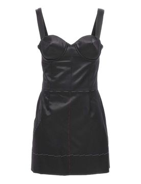 Vestito corsetto con cuciture a contrasto