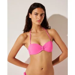 Top bikini con textura y detalle lurex de mujer