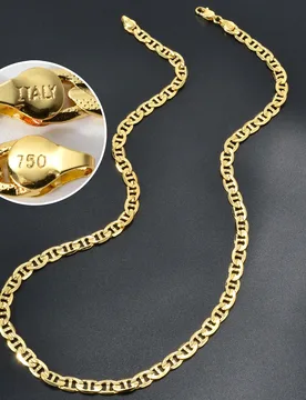Mm Mariner Figaro Chain Necklace 18K Gold Plated Marina Link Chain Neck Jewelry For Men Women Hip Hop Punk Daily Party Gift - Aliexpress - FashionsVida