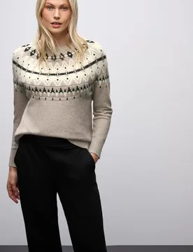 Pullover im Norweger-Look female Beige - Street One - FashionsVida