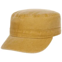 Washed Cotton Army Cap by - mustard - Female - Size: One Size