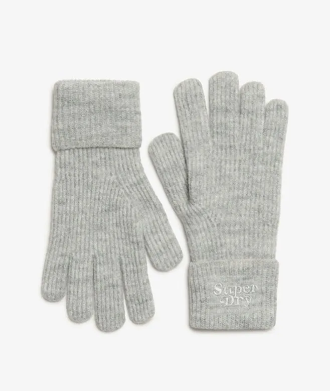 Superdry Damen Weiche, Gerippte Strickhandschuhe Hellgrau - Größe: 1Größe - 29.99 - FashionsVida