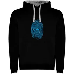 Swimmer Fingerprint Two-colour Hoodie Black / Grey 2XL Men