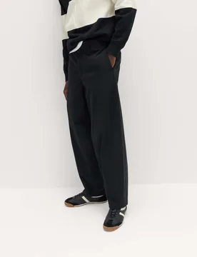 M&S Barrel Fit Trousers Black male - M&S - FashionsVida