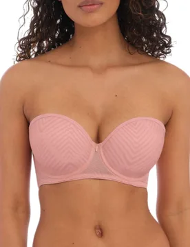 Womens Tailored Moulded Strapless Bra - Pink Nylon - Size 34dd - Freya - FashionsVida