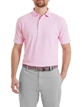 Polo Scallop Geo Pique, pink l - FootJoy - FashionsVida