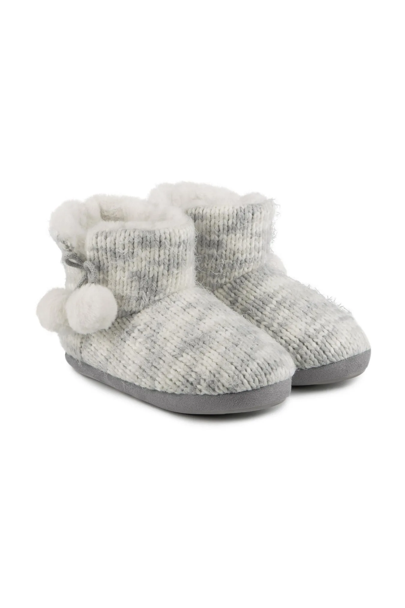 Womens Space Dye Knitted Boot Slippers - - Size: 3-4 - totes - FashionsVida