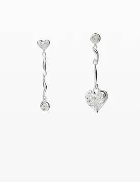 Boucles d'oreilles asymétriques plaqué argent Zalio BLACK U female - Desigual - FashionsVida