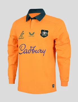 Rugby Australia Men's Wallabies Classic Long Sleeve Home Shirt - Gold GOLD/GREEN M male - Castore - FashionsVida