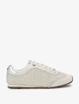 Leather Sparkle Embellished Trainers White female - Carvela - FashionsVida