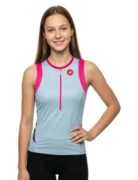 Maglia Da Triathlon Senza Maniche Free Black / Pale Blue - Castelli - FashionsVida