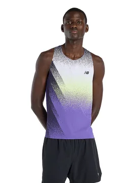 Camiseta de tirantes de running para hombre Race Day Ultra Light Printed morado L - New Balance - FashionsVida
