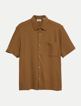RED LABEL Kurzarm-Hemd Braun M
