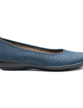 Women's Wide Fit 'Livvy II' Ballerinas in Dark Blue Size: 3.5 - Dark Blue - Size: 3.5 - Hotter - FashionsVida