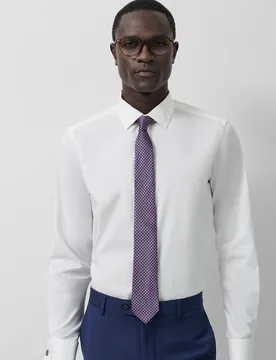 Camisa vestir de hombre slim fit lisa puño gemelo - Roberto Verino - FashionsVida