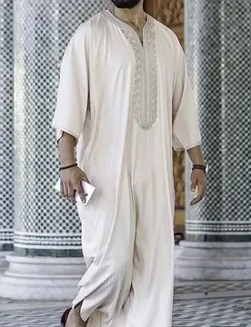 Mens Short Sleeve Kaftan Arab Stand Collar Muslim Crew Neck Arab Robe Islamic Robe Muslim Abaya Ethnic Clothing M-4XL - Aliexpress - FashionsVida