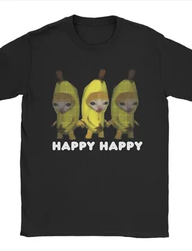 Happy Banana Cat Meme T Shirt Beach Cotton T Shirts For Men Harajuku Casual Tshirt Short-Sleeved Vintage Clothing - Aliexpress - FashionsVida