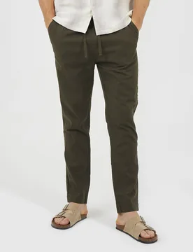 Relaxed Fit Mens Linen Blend Trousers - Brave soul - FashionsVida