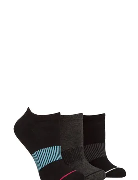 Women's 3 Pair SOCKSHOP Half Cushioned Bamboo Sports Socks Black / Charcoal 4-8 Women's - Assorted - Size: Small - Wildfeet - FashionsVida