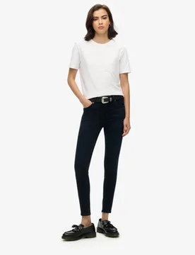 Superdry Damen Röhrenjeans mit Mittlerer Leibhöhe aus Bio-baumwolle Schwarz - Größe: 26/32 - 94.99 - FashionsVida