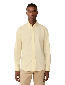 FaÇonnable Chemise à Manches Longues Spring Oxford Flax Yellow 2XL - Façonnable - FashionsVida