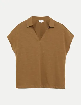 RED LABEL Ärmelloses Poloshirt Braun 38 - S. Oliver - FashionsVida