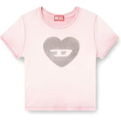Camiseta de mujer de manga corta con efecto desgastado