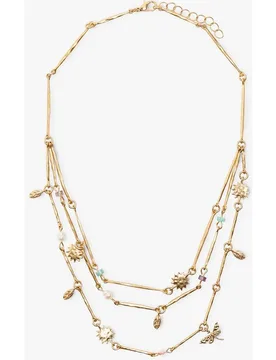 Collar corto segmentado con abalorios decorativos - Parfois - FashionsVida