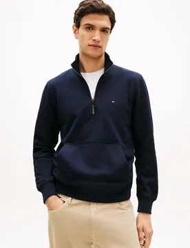 Sudadera de caballero sin capucha y con cierre de media cremallera - Tommy Hilfiger - FashionsVida