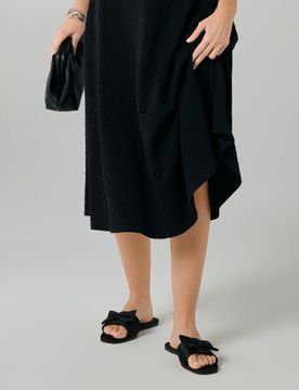 Ciabatte slides con fiocco - nero