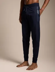 Authentic Cotton Terry Joggers With Logo And Stripe Navy male