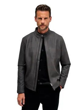 Giacca Heavy Suede Biker Dark Grey S