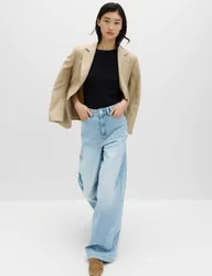 High Waisted Wide Leg Jeans Light Indigo female