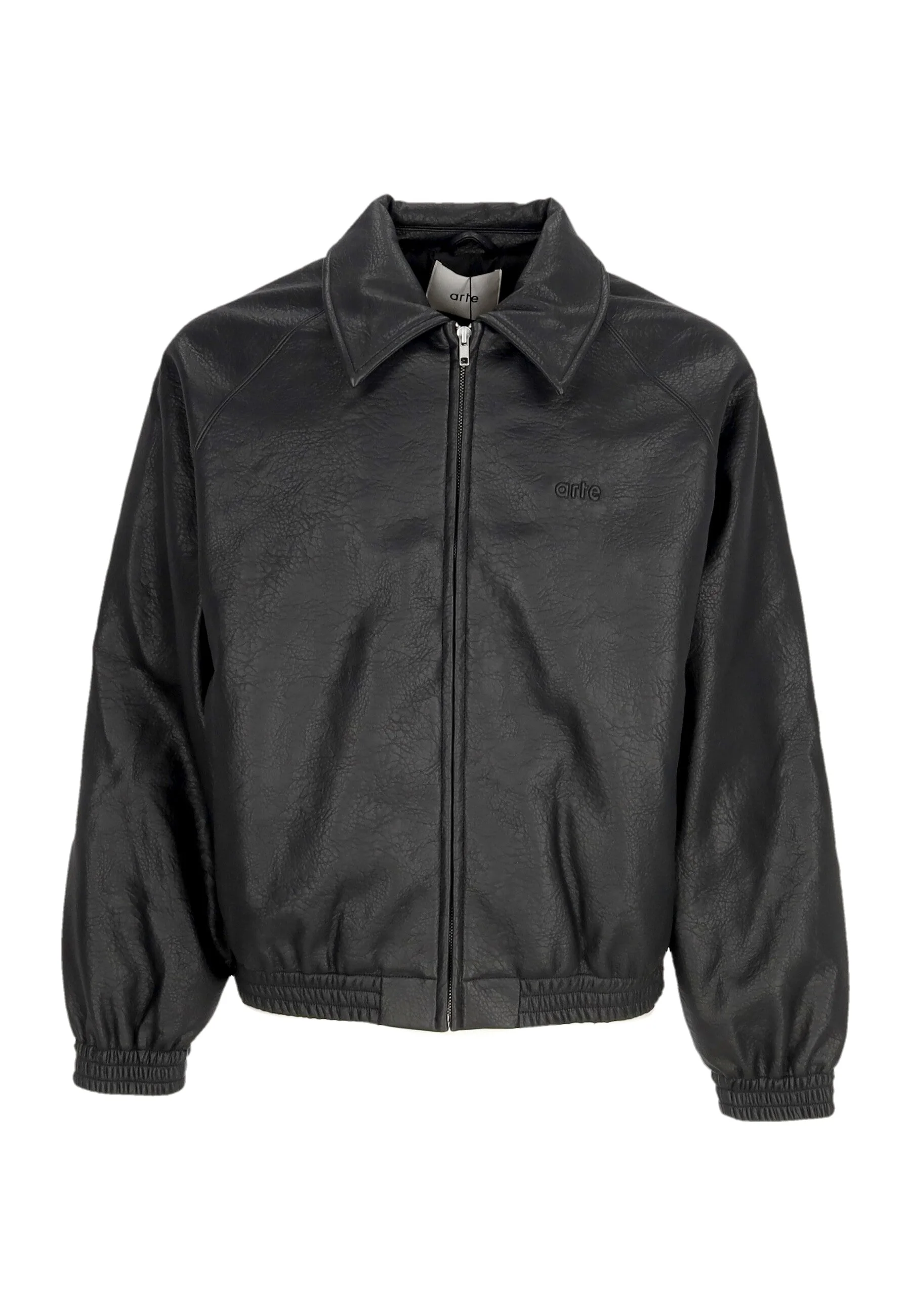 Giubbotto Uomo Basic Leather Jacket Black - Arte - FashionsVida