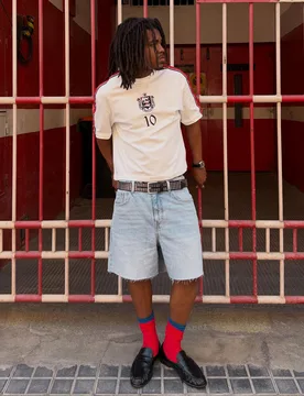 Bermuda En Jean 34 Bleu Clair - Bershka - FashionsVida