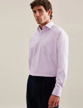 Regular Business Hemd Uni Lila 47 - Seidensticker.com - FashionsVida