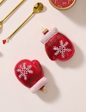 Set di 2 palline di Natale - rosso