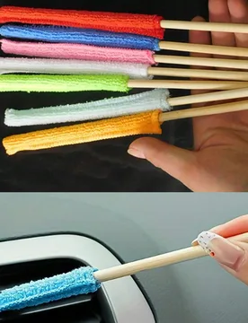Piezas Cepillo de limpieza de fibra ultrafina de mango largo, adecuado para rejillas de aire acondicionado, persianas y espacios estrechos - Ideal par - Shein - FashionsVida
