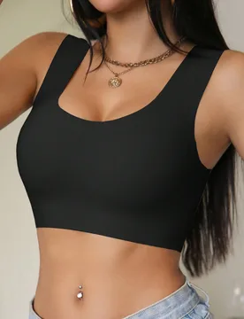 Sujetador inalámbrico para mujer color nude, de tela fina, con elevación y soporte, almohadillas extraíbles, sin costuras, cómodo, elástico, con - Shein - FashionsVida